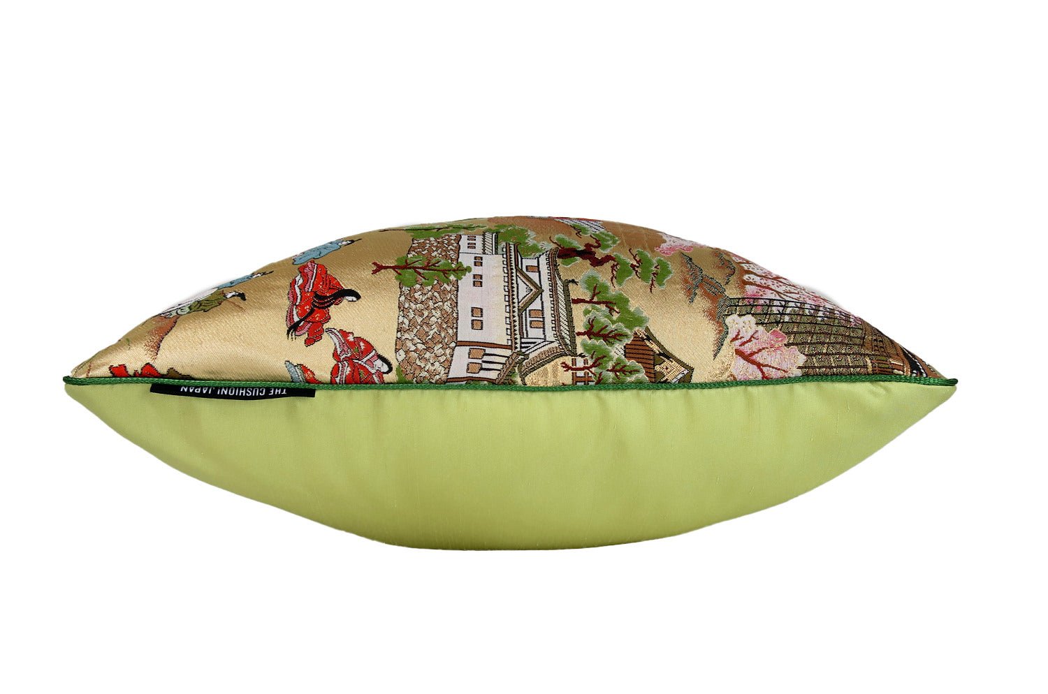 The Kyoto 源氏絵 金閣寺・枯山水庭園・御所車 西陣織 クッション 35×35cm 中材付 - HOUSE OF JAPAN Shop