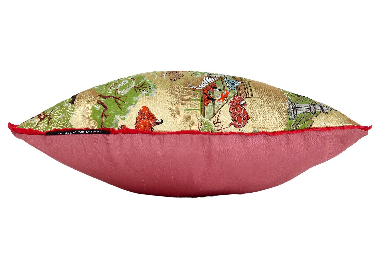 The Kyoto 源氏絵 銀閣寺・二条城 ・御所車 西陣織 クッション 35×35cm 中材付 - HOUSE OF JAPAN Shop