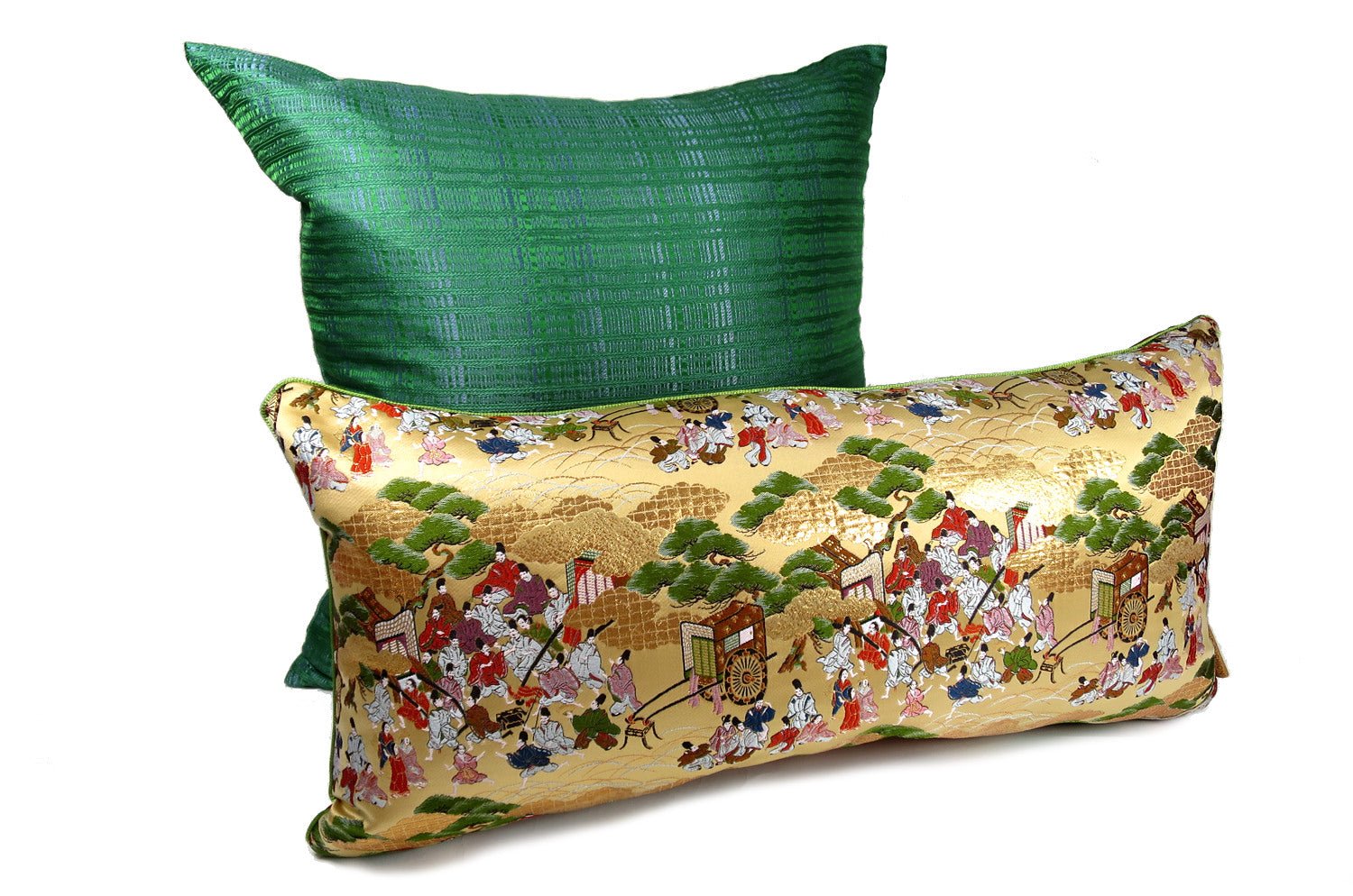 The Kyoto GOSHOGURUMA 平安御所車 西陣織クッション 60×30cm 中材付 - HOUSE OF JAPAN Shop