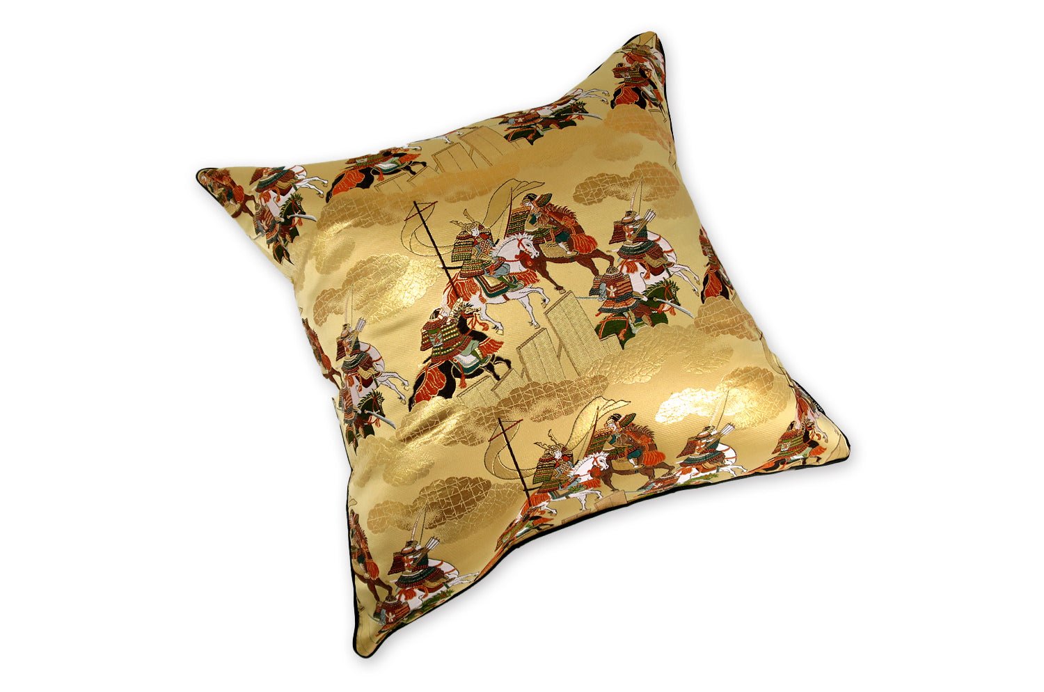 The Kyoto KIBAMUSHA 騎馬武者絵巻 西陣織 クッションカバー 45×45cm - HOUSE OF JAPAN Shop
