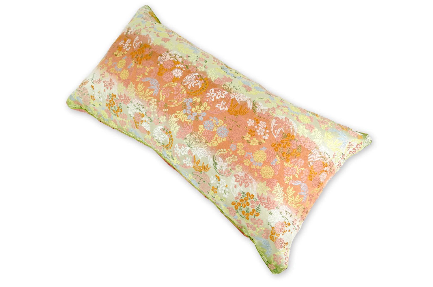 The Kyoto KUSABANAMONYO 草花文様 西陣織 正絹 横長クッション 65×35cm 中材付 - HOUSE OF JAPAN Shop