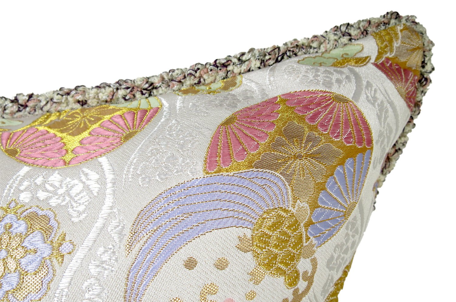 The Kyoto TSURUKAME 鶴亀立涌文様 西陣織 クッションカバー 45×45cm - HOUSE OF JAPAN Shop