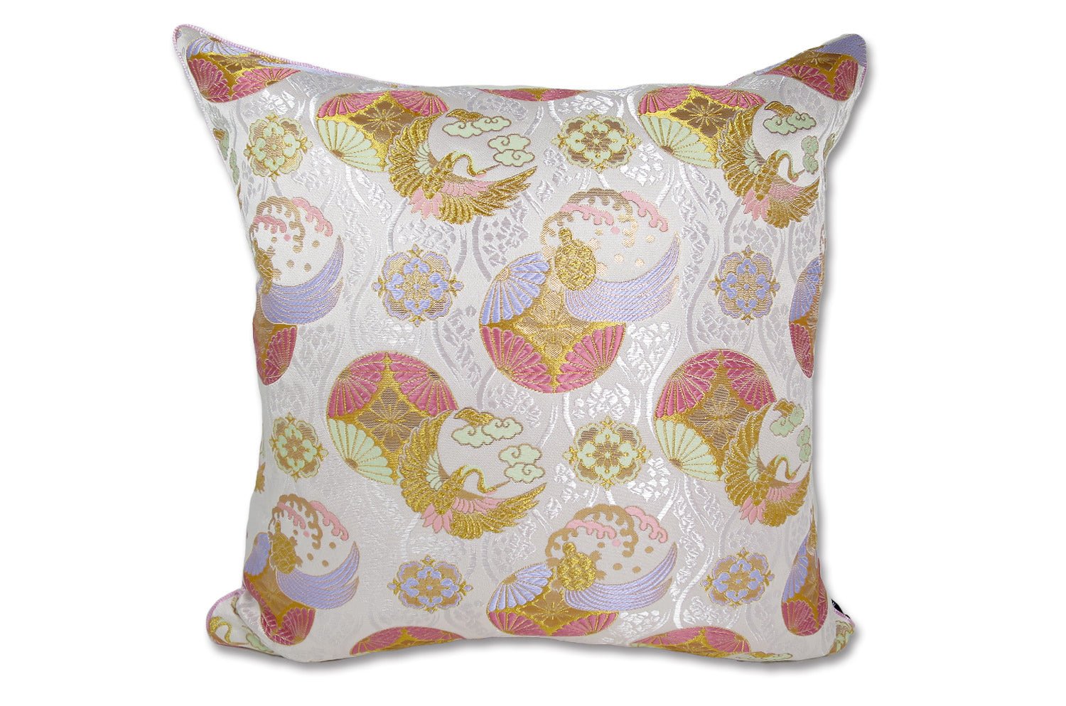 The Kyoto TSURUKAME 鶴亀立涌文様 西陣織 クッションカバー 45×45cm - HOUSE OF JAPAN Shop