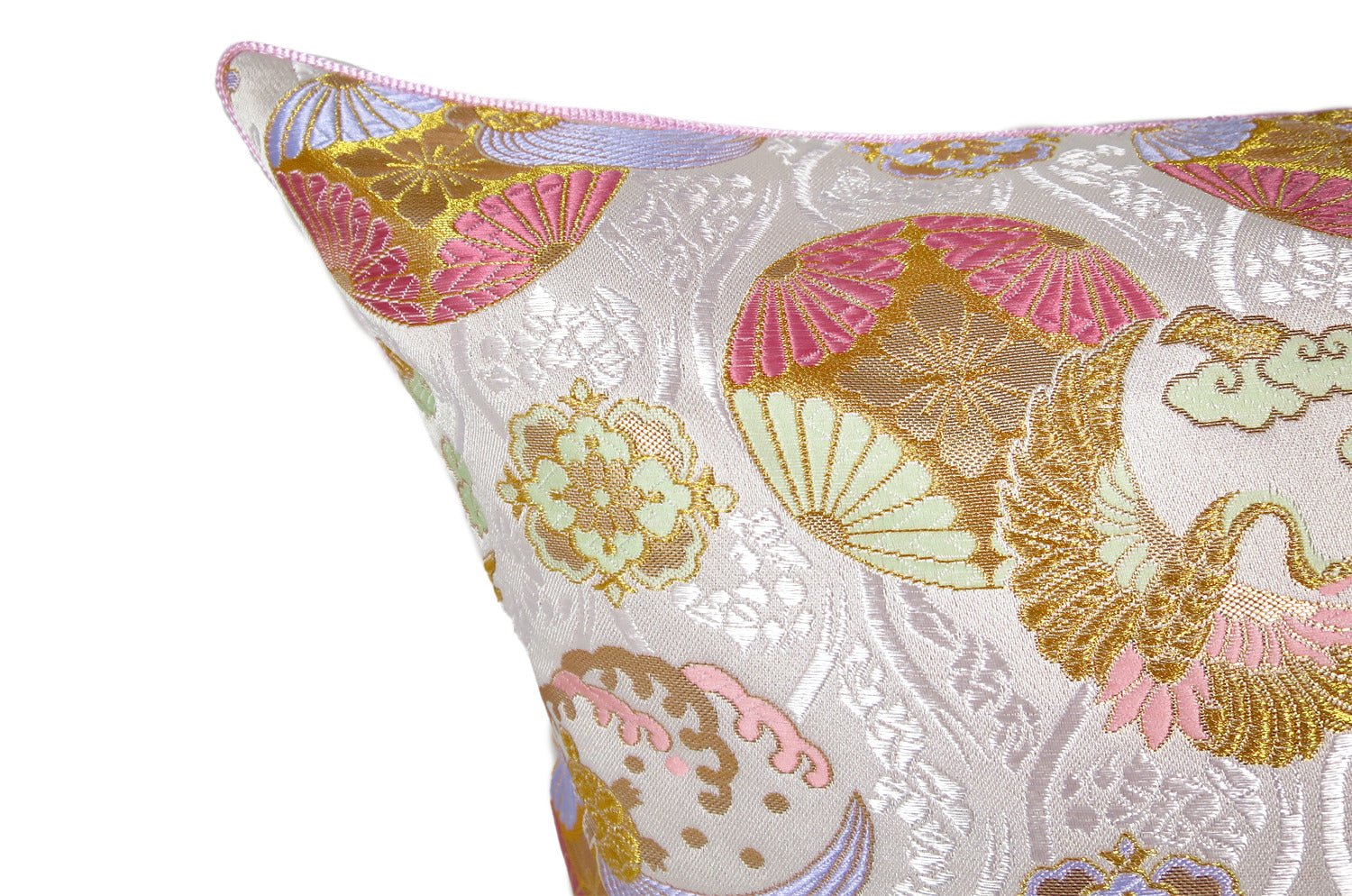 The Kyoto TSURUKAME 鶴亀立涌文様 西陣織 クッションカバー 45×45cm - HOUSE OF JAPAN Shop