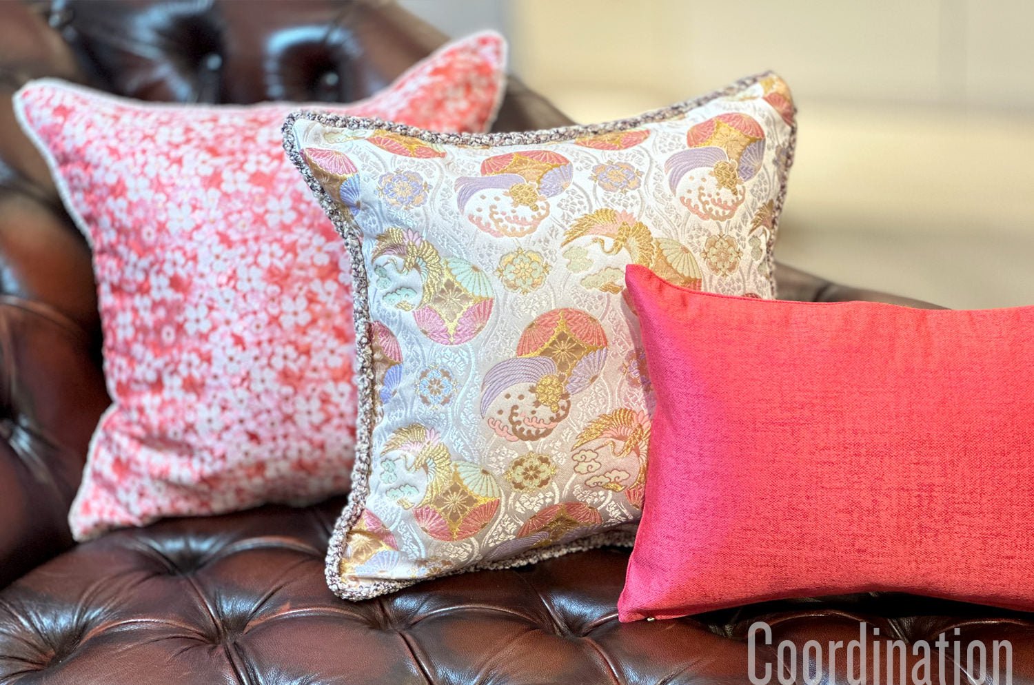 The Kyoto TSURUKAME 鶴亀立涌文様 西陣織 クッションカバー 45×45cm - HOUSE OF JAPAN Shop