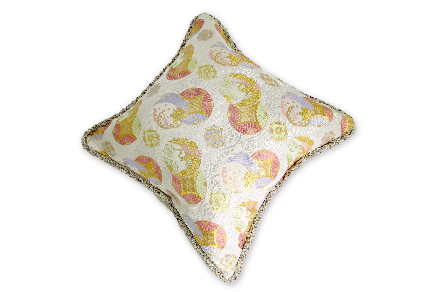 The Kyoto TSURUKAME 鶴亀立涌文様 西陣織 クッションカバー 45×45cm - HOUSE OF JAPAN Shop