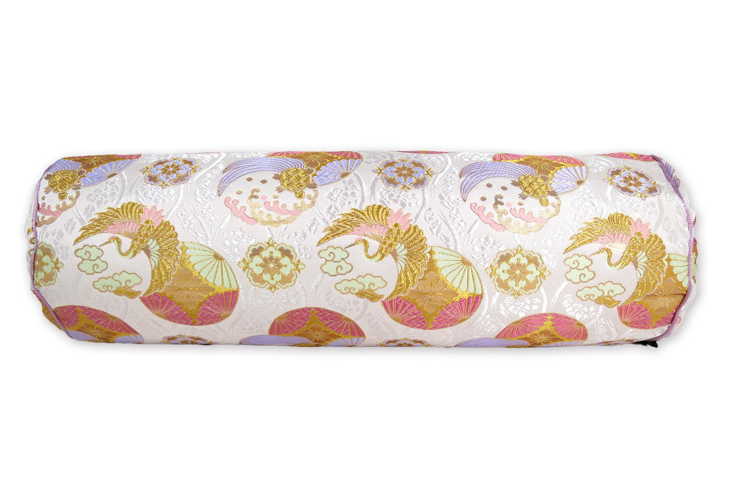 The Kyoto TSURUKAME 鶴亀立涌文様 西陣織 ボルスタークッション 50×Φ16cm 中材付 - HOUSE OF JAPAN Shop