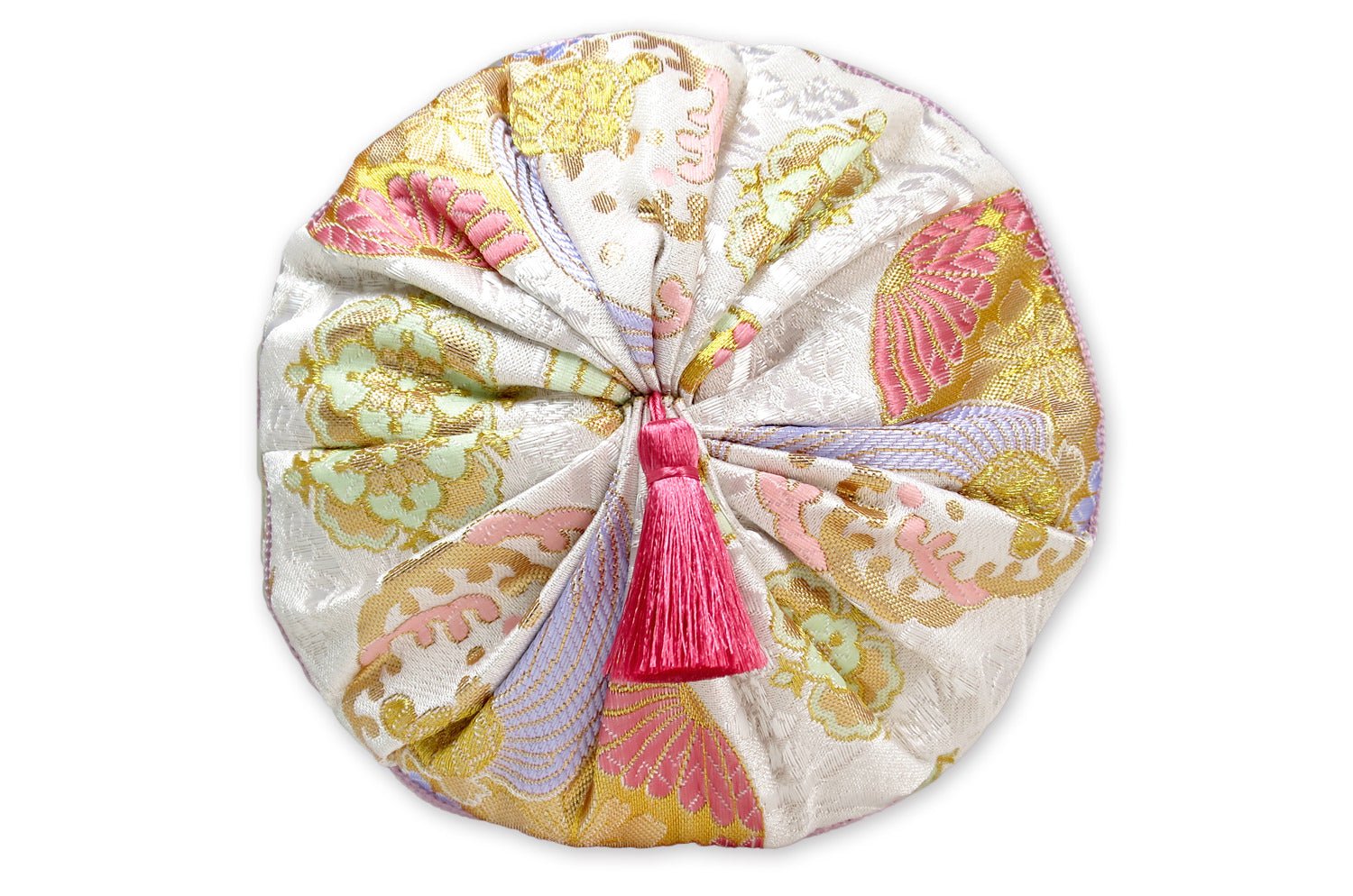 The Kyoto TSURUKAME 鶴亀立涌文様 西陣織 ボルスタークッション 50×Φ16cm 中材付 - HOUSE OF JAPAN Shop