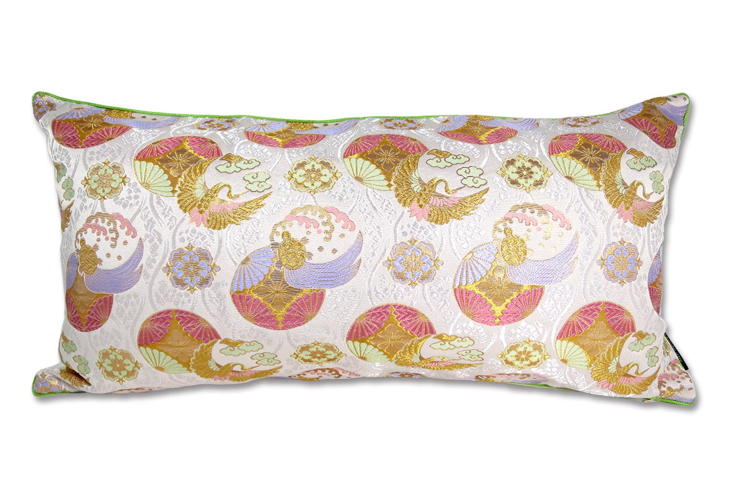 The Kyoto TSURUKAME 鶴亀立涌文様 西陣織 クッション 65×33cm 中材付 - HOUSE OF JAPAN Shop