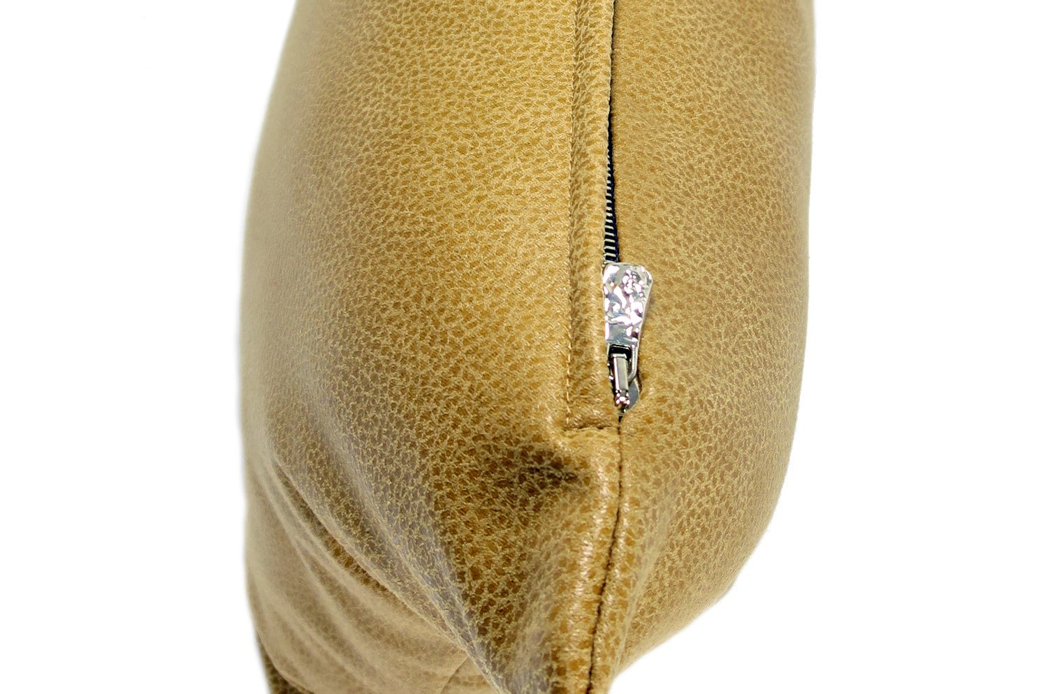 The Leather キャメルレザー&ラッカーニジップクッション 45×30cm 中材付 - HOUSE OF JAPAN Shop