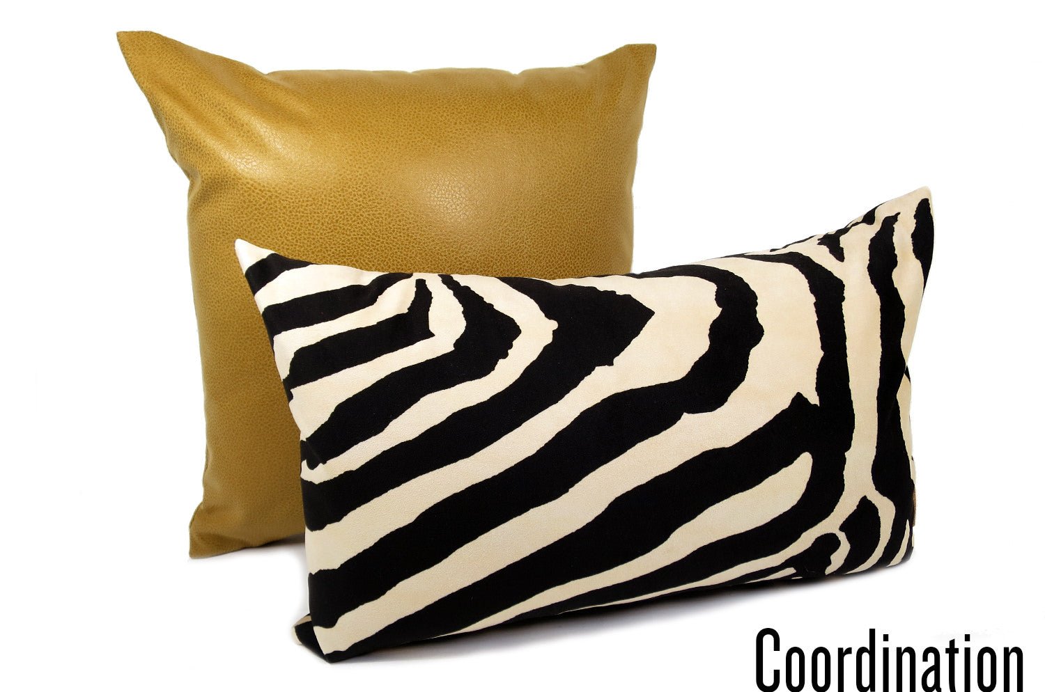 The Leather キャメルレザー&ラッカーニジップクッション 45×45cm - HOUSE OF JAPAN Shop