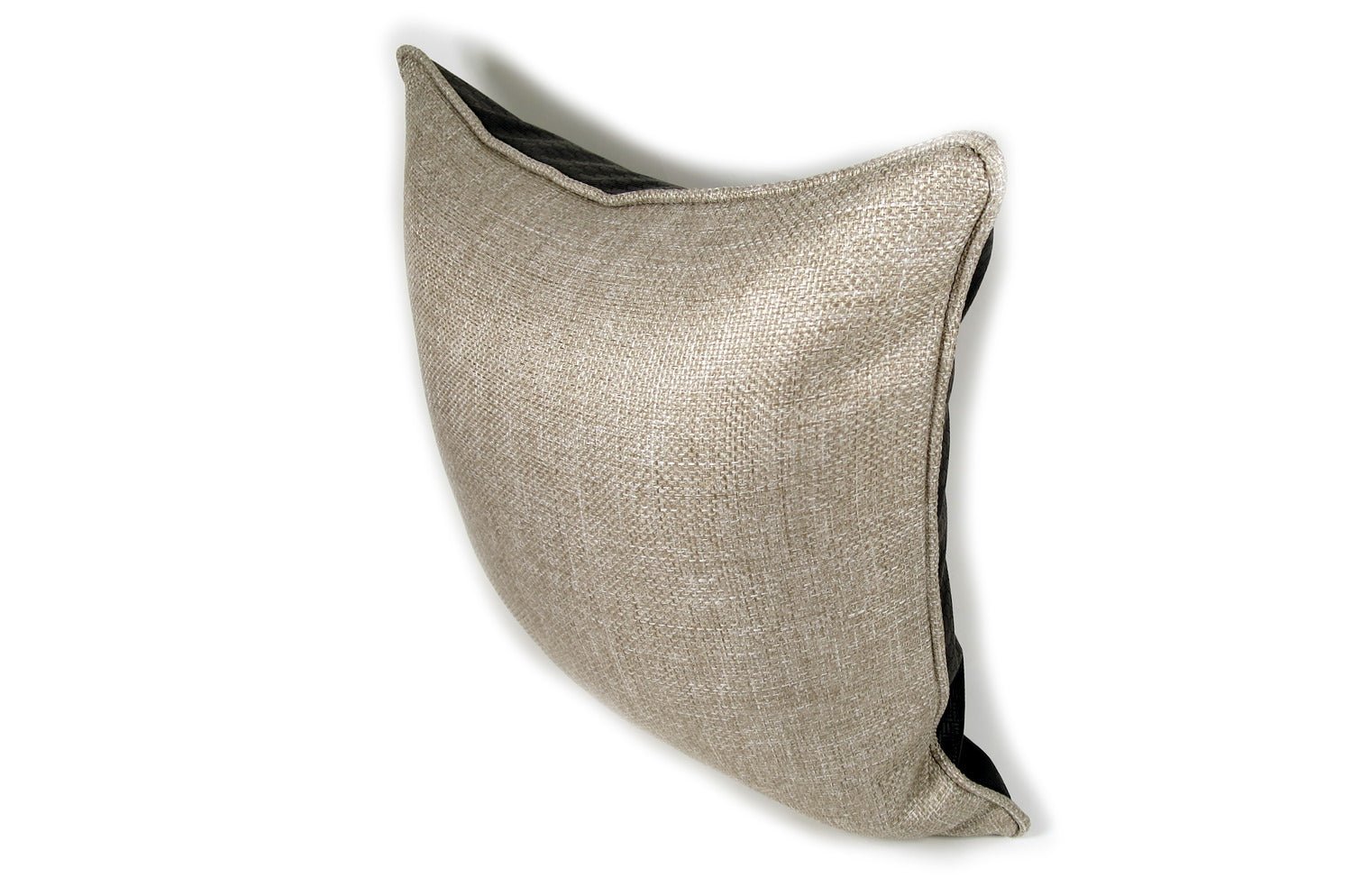 The Leather ブラックレザー&リネンライク パイピングクッション 45×45cm - HOUSE OF JAPAN Shop