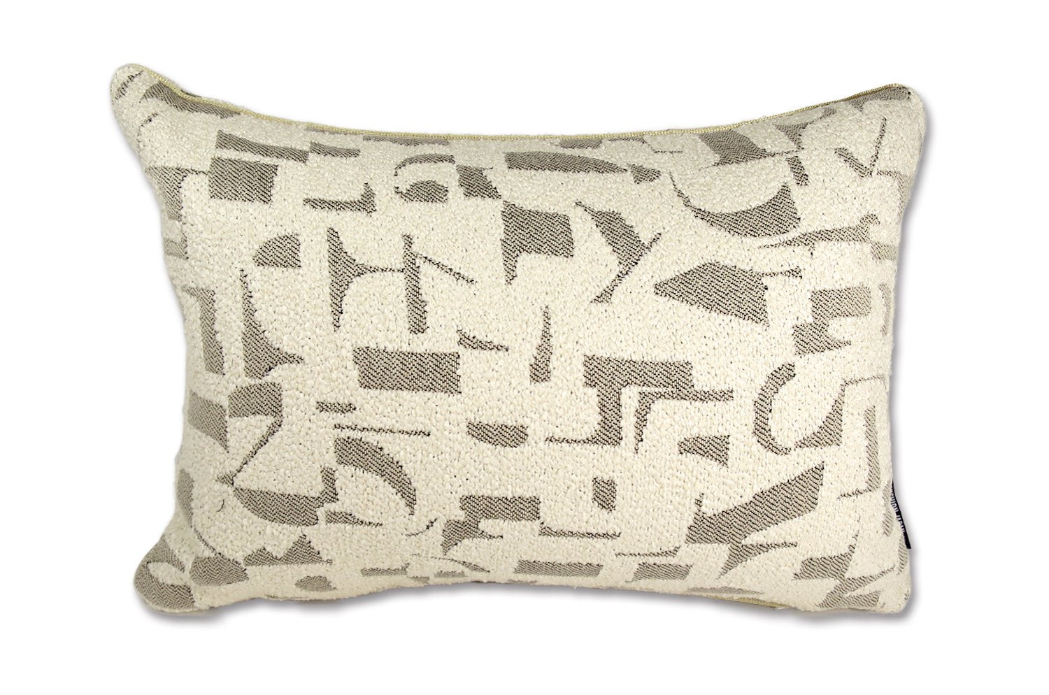 The LETTERS レターズ フレンチジャガード クッション (ナチュラル) 45×30cm 中材付 - HOUSE OF JAPAN Shop