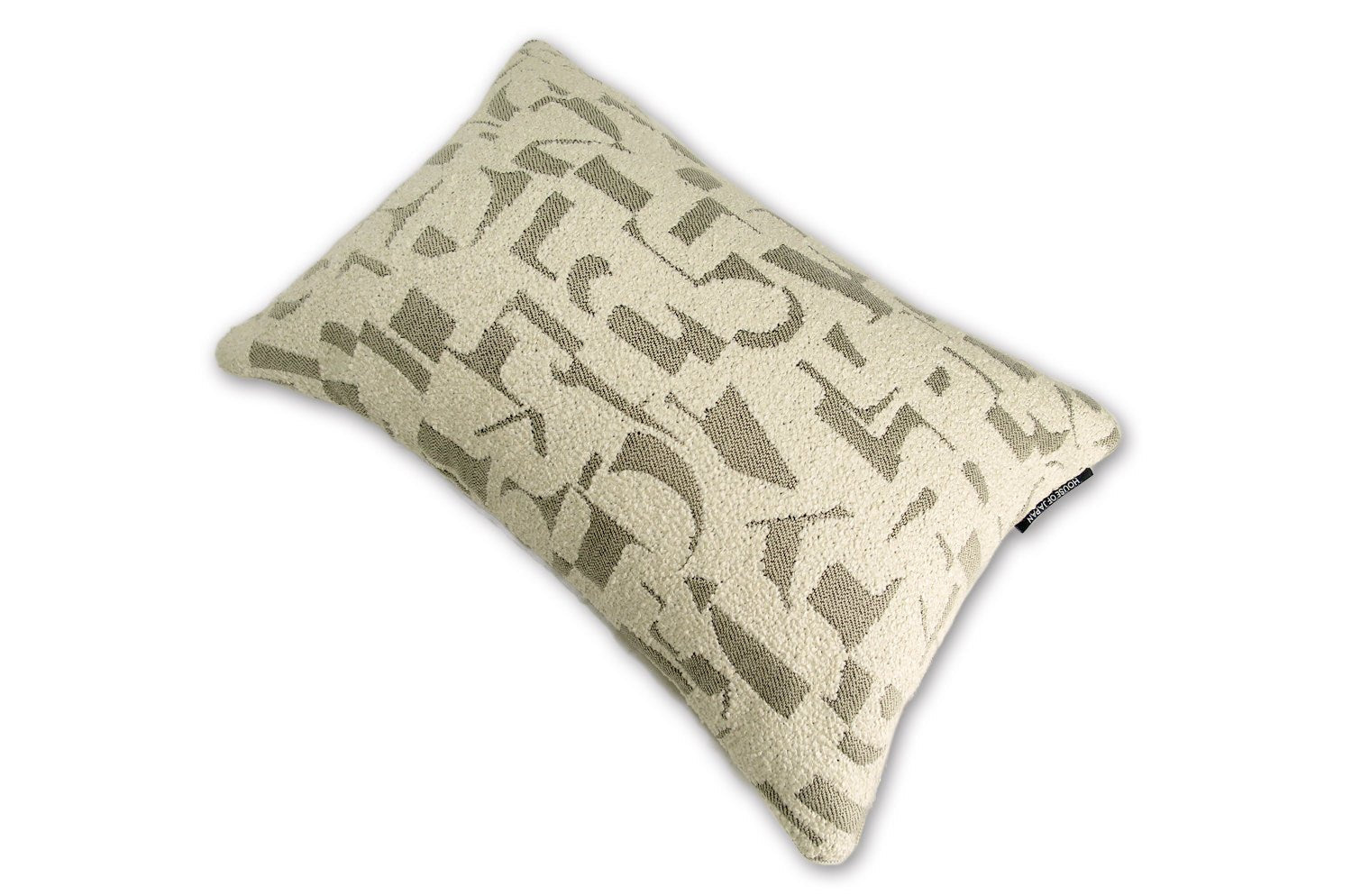 The LETTERS レターズ フレンチジャガード クッション (ナチュラル) 45×30cm 中材付 - HOUSE OF JAPAN Shop