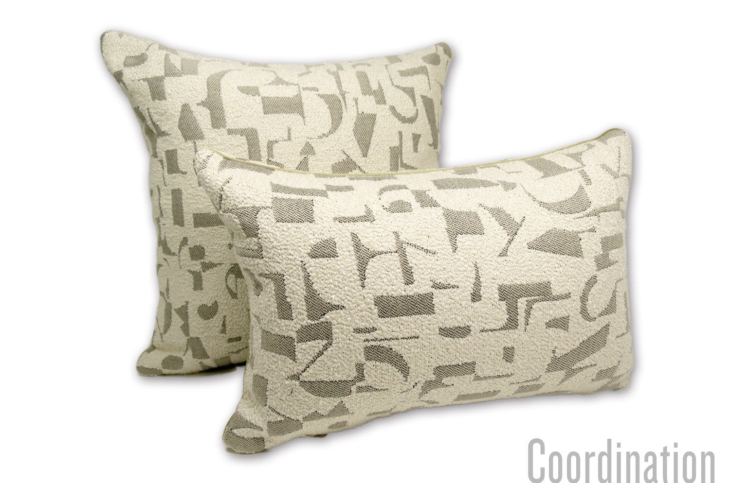 The LETTERS レターズ フレンチ ジャカード クッションカバー (ナチュラル) 45×45cm - HOUSE OF JAPAN Shop