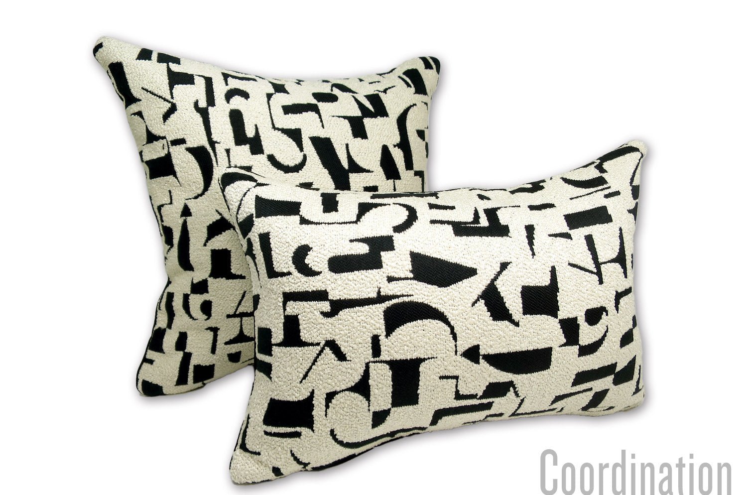 The LETTERS レターズ フレンチジャガード クッションカバー (ノワール) 45×45cm - HOUSE OF JAPAN Shop