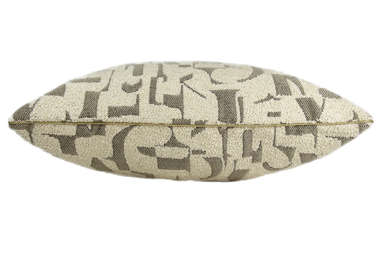 The LETTERS レターズ フレンチ ジャカード クッションカバー (ナチュラル) 45×45cm - HOUSE OF JAPAN Shop