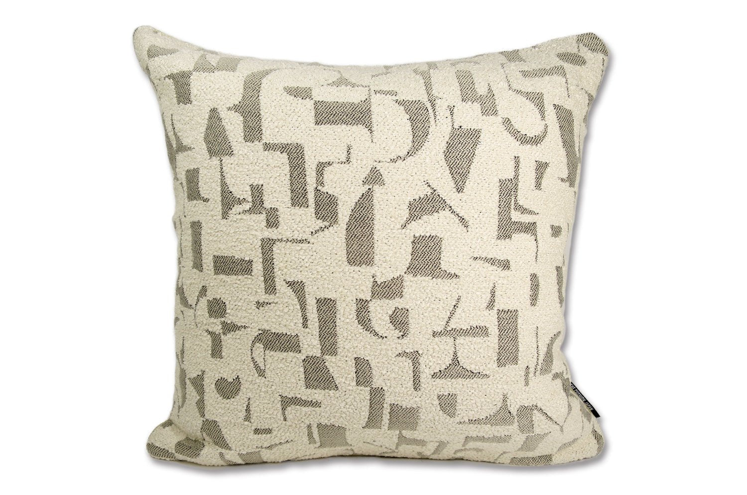 The LETTERS レターズ フレンチ ジャカード クッションカバー (ナチュラル) 45×45cm - HOUSE OF JAPAN Shop