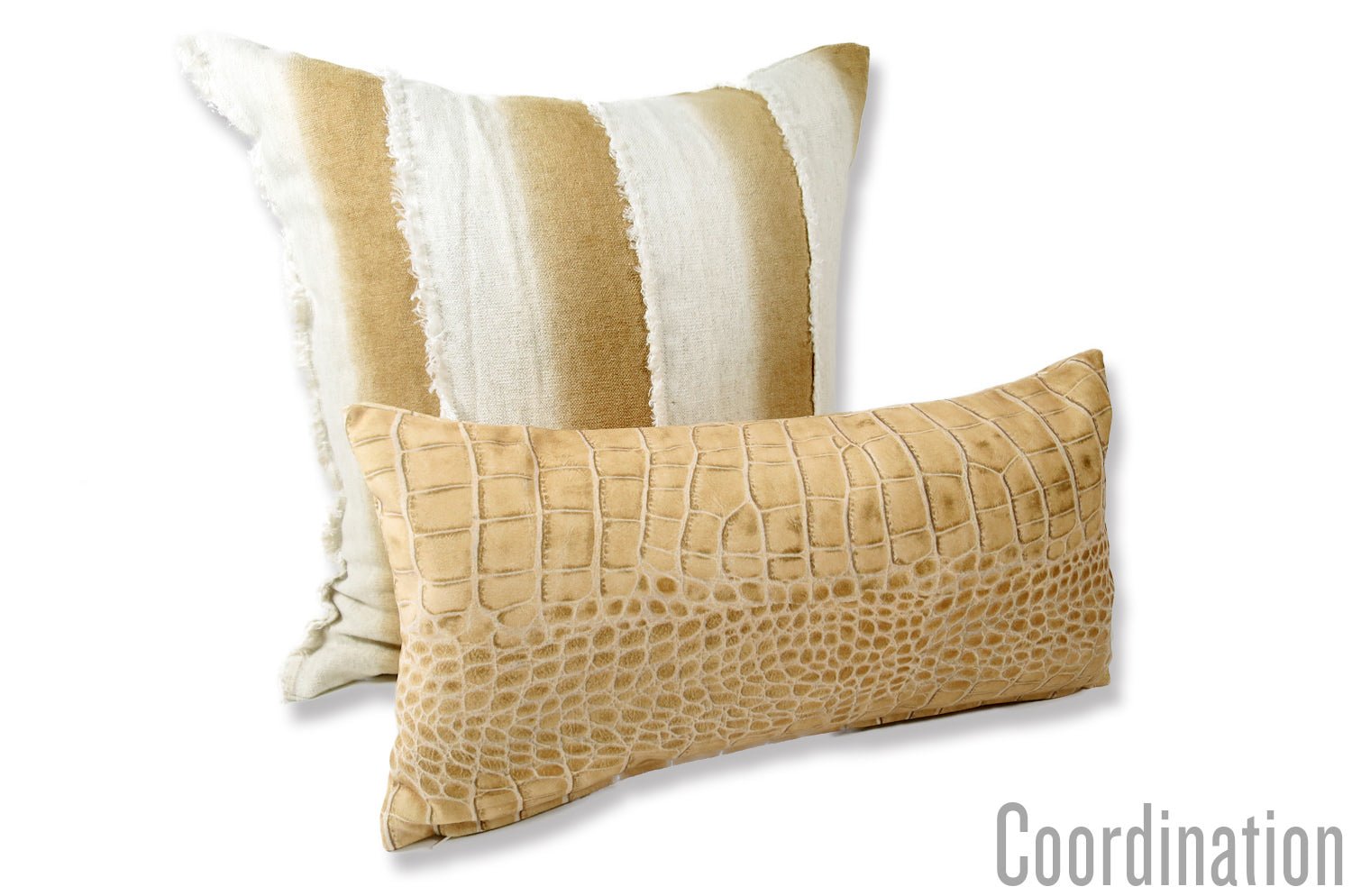 The Light beige Crocodile スペイン製 起毛スエード調 クロコダイル柄クッション ベージュ 50×30cm - HOUSE OF JAPAN Shop