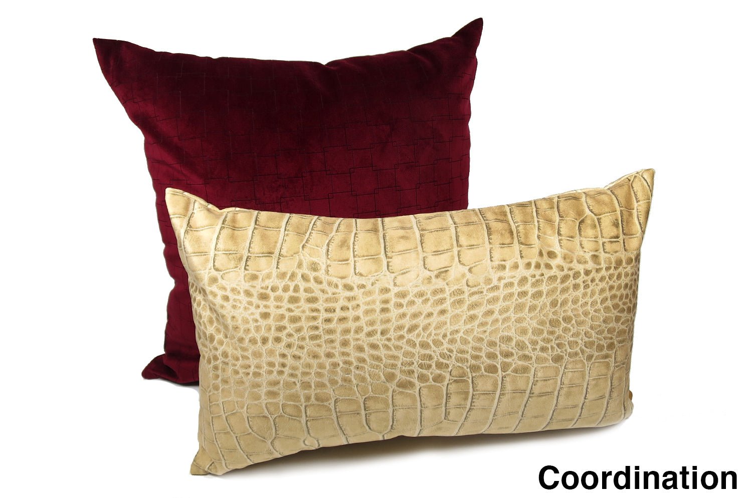 The Light beige Crocodile スペイン製 起毛スエード調 クロコダイル柄クッション ベージュ 50×30cm - HOUSE OF JAPAN Shop