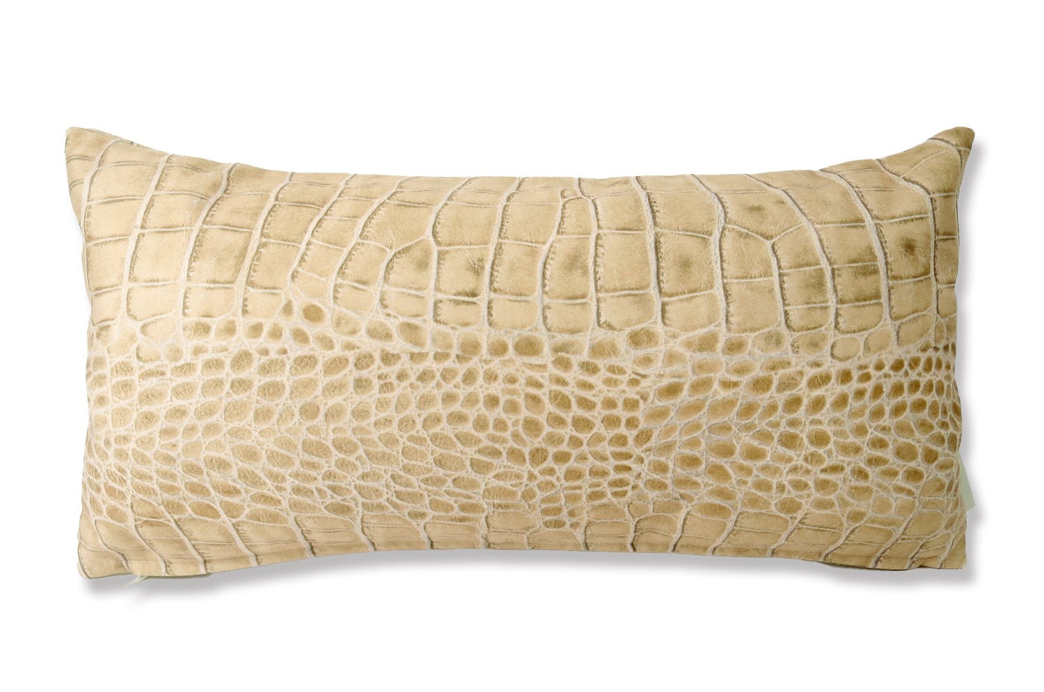 The Light beige Crocodile スペイン製 起毛スエード調 クロコダイル柄クッション ベージュ 50×30cm - HOUSE OF JAPAN Shop