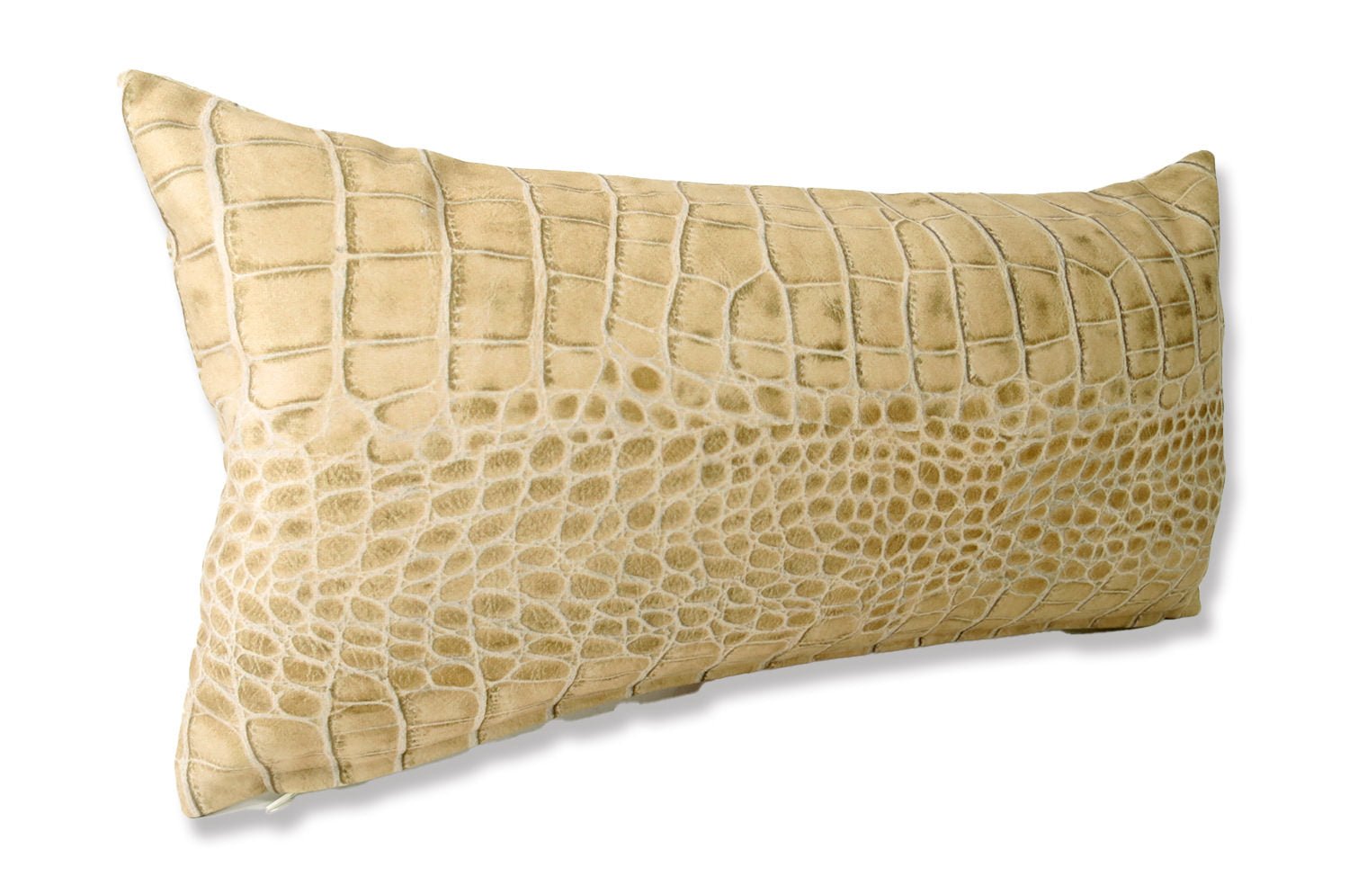 The Light beige Crocodile スペイン製 起毛スエード調 クロコダイル柄クッション ベージュ 50×30cm - HOUSE OF JAPAN Shop