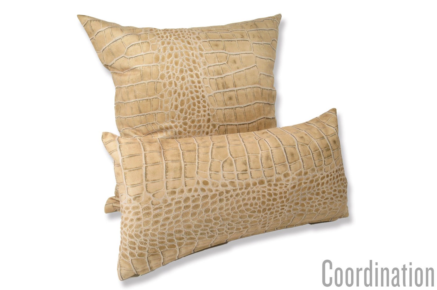 The Light beige Crocodile スペイン製 起毛スエード調 クロコダイル柄クッションカバー ベージュ 50×50cm - HOUSE OF JAPAN Shop