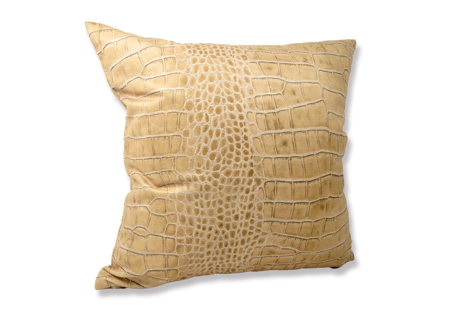 The Light beige Crocodile スペイン製 起毛スエード調 クロコダイル柄クッションカバー ベージュ 50×50cm - HOUSE OF JAPAN Shop