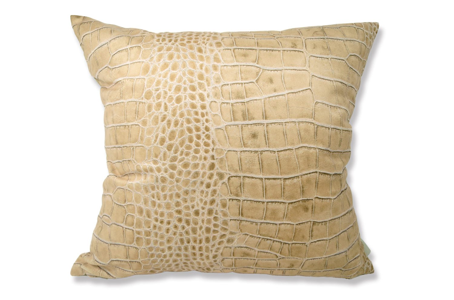 The Light beige Crocodile スペイン製 起毛スエード調 クロコダイル柄クッションカバー ベージュ 50×50cm - HOUSE OF JAPAN Shop