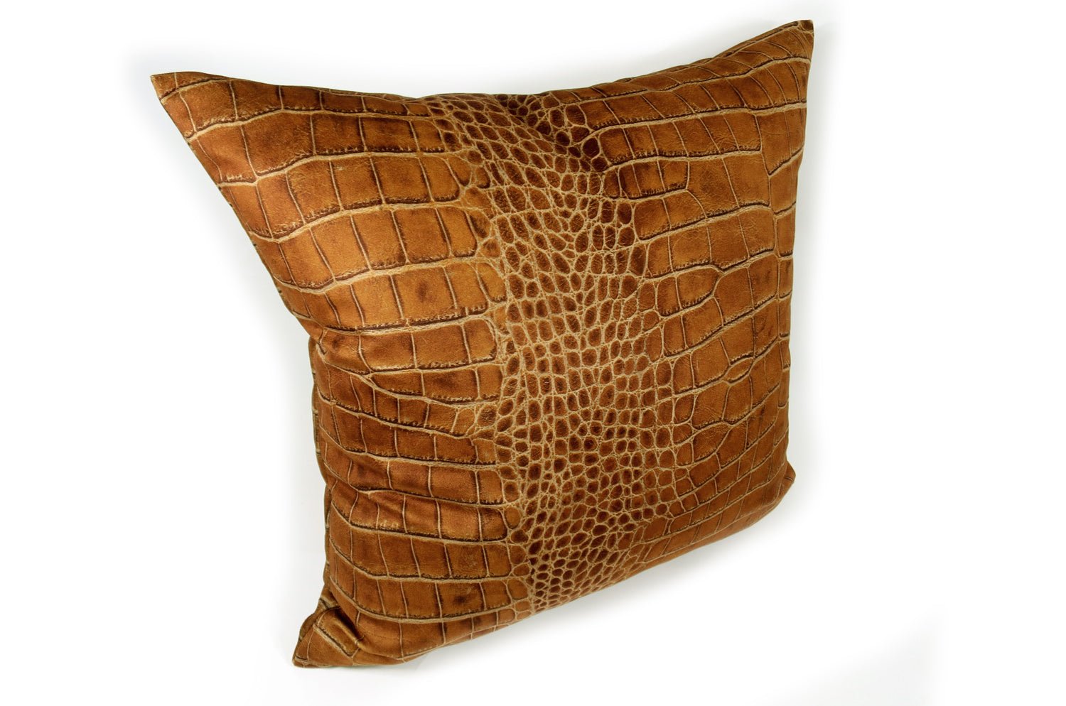 The Light brown Crocodile スペイン製 起毛スエード調 クロコダイル柄クッションカバー ライトブラウン 50×50cm - HOUSE OF JAPAN Shop