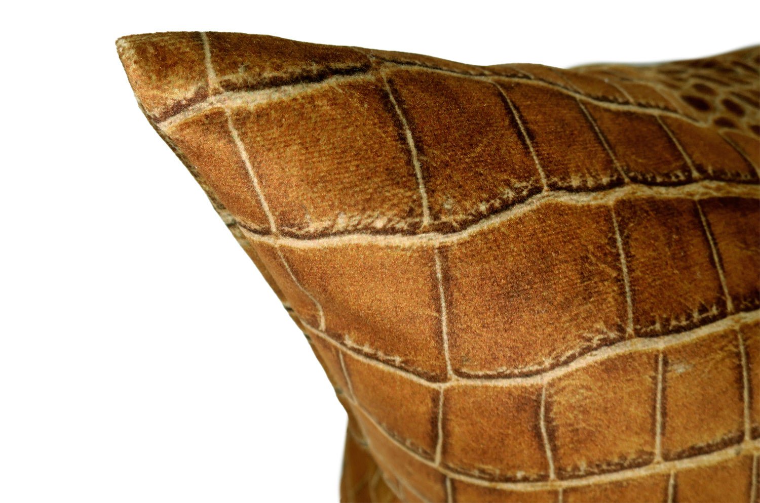 The Light brown Crocodile スペイン製 起毛スエード調 クロコダイル柄クッションカバー ライトブラウン 50×50cm - HOUSE OF JAPAN Shop