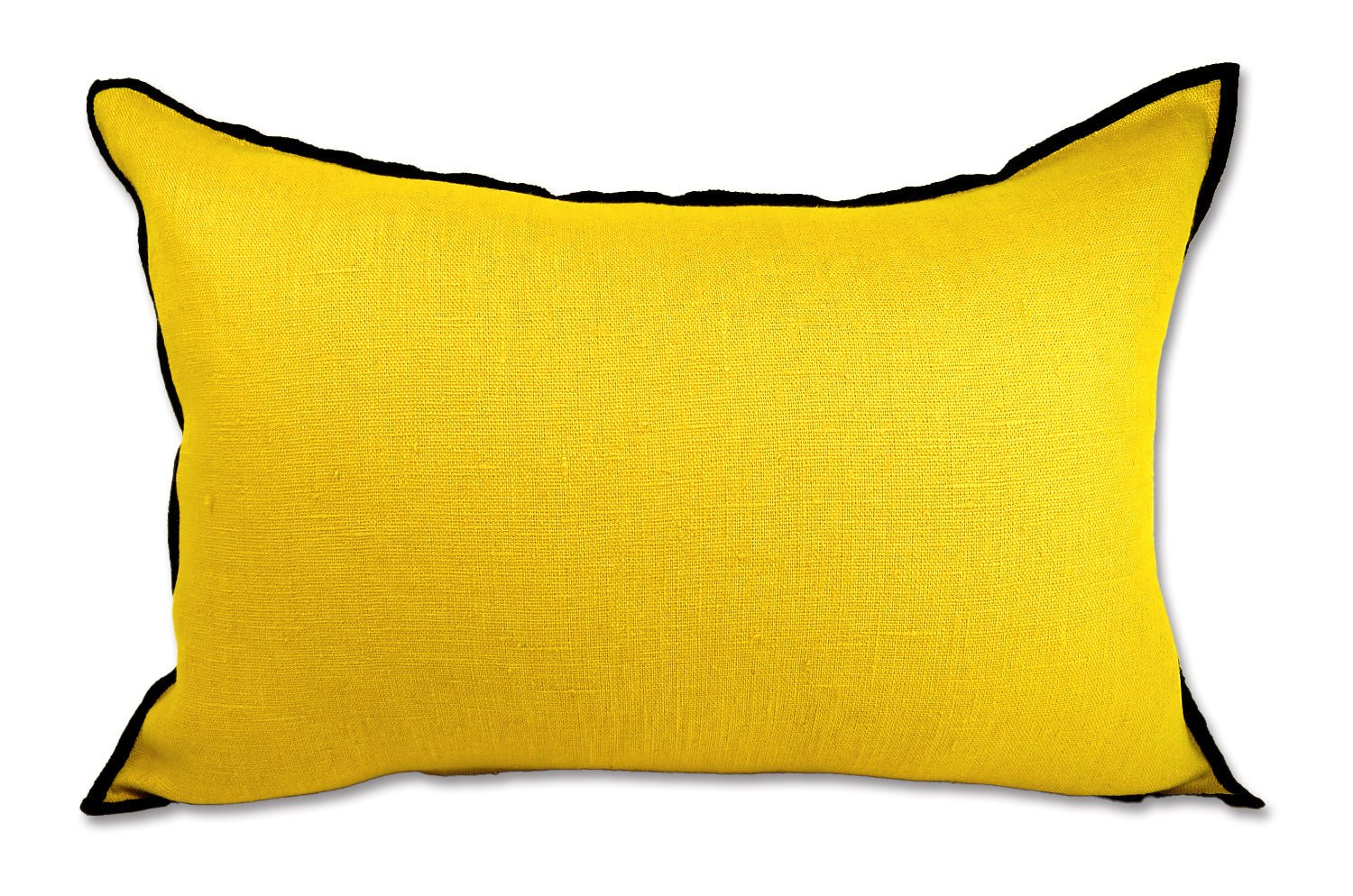 The LIN LAVE フレンチウォッシュドリネン クッション (イエロー) 45×30cm 中材付 - HOUSE OF JAPAN Shop