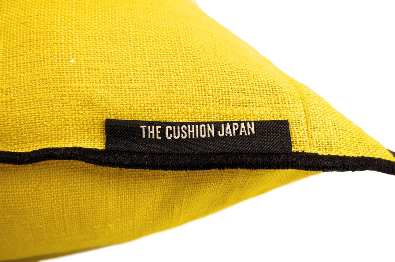 The LIN LAVE フレンチウォッシュドリネン クッション (イエロー) 45×30cm 中材付 - HOUSE OF JAPAN Shop