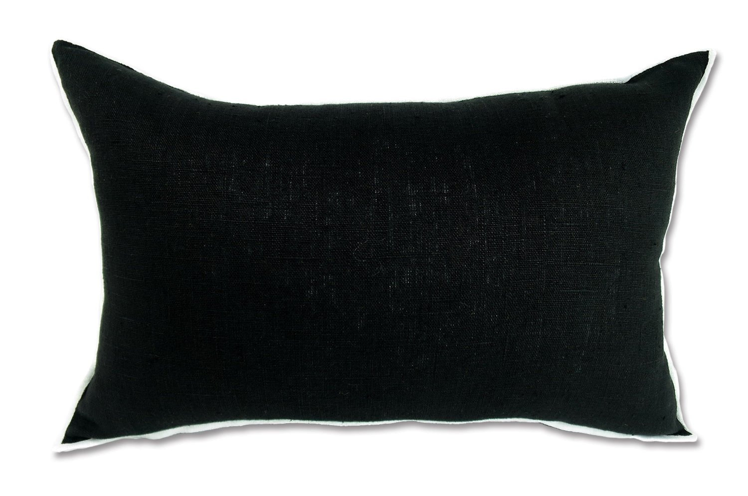 The LIN LAVE フレンチウォッシュドリネン クッション (ブラック) 45×30cm 中材付 - HOUSE OF JAPAN Shop