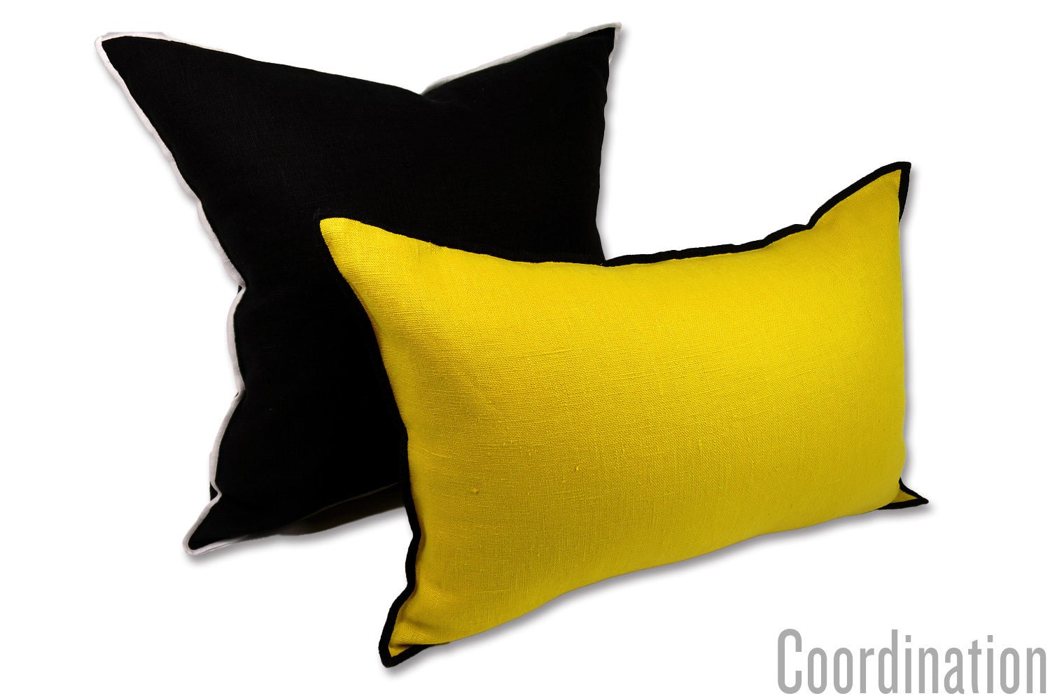 The LIN LAVE フレンチウォッシュドリネン クッション (イエロー) 45×30cm 中材付 - HOUSE OF JAPAN Shop