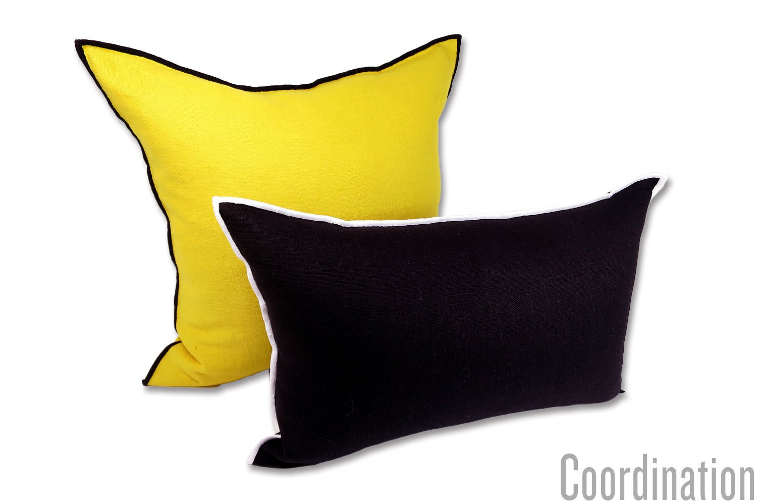 The LIN LAVE フレンチウォッシュドリネン クッションカバー (イエロー) 45×45cm - HOUSE OF JAPAN Shop