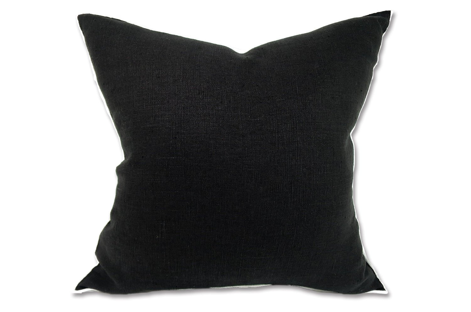 The LIN LAVE フレンチウォッシュドリネン クッションカバー (ブラック) 45×45cm - HOUSE OF JAPAN Shop