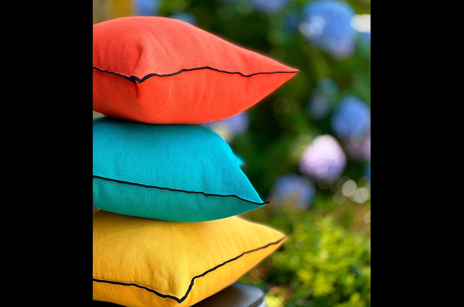 The LIN LAVE フレンチウォッシュドリネン クッションカバー (Mandarin) 45×45cm - HOUSE OF JAPAN Shop