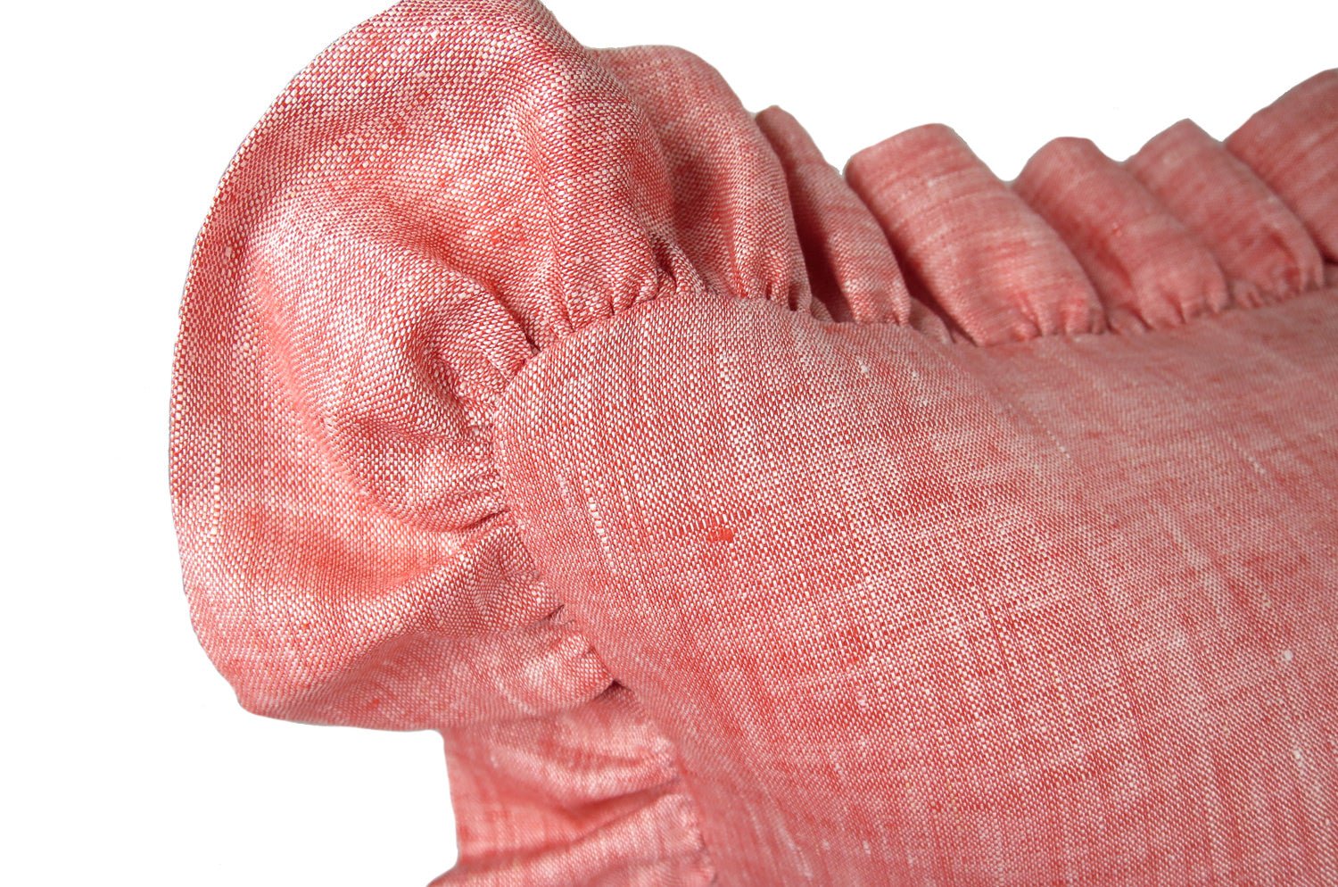 The Linen Frill リネンパフフリル クッションカバー レッド 45×45cm(54cm) - HOUSE OF JAPAN Shop