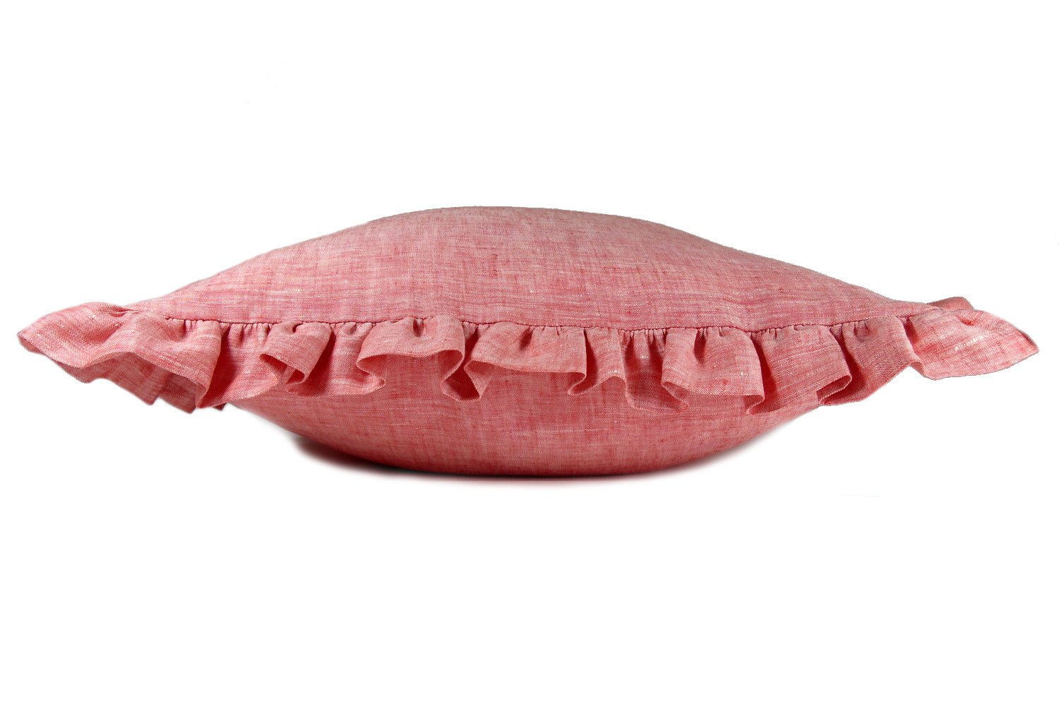 The Linen Frill リネンパフフリル クッションカバー レッド 45×45cm(54cm) - HOUSE OF JAPAN Shop