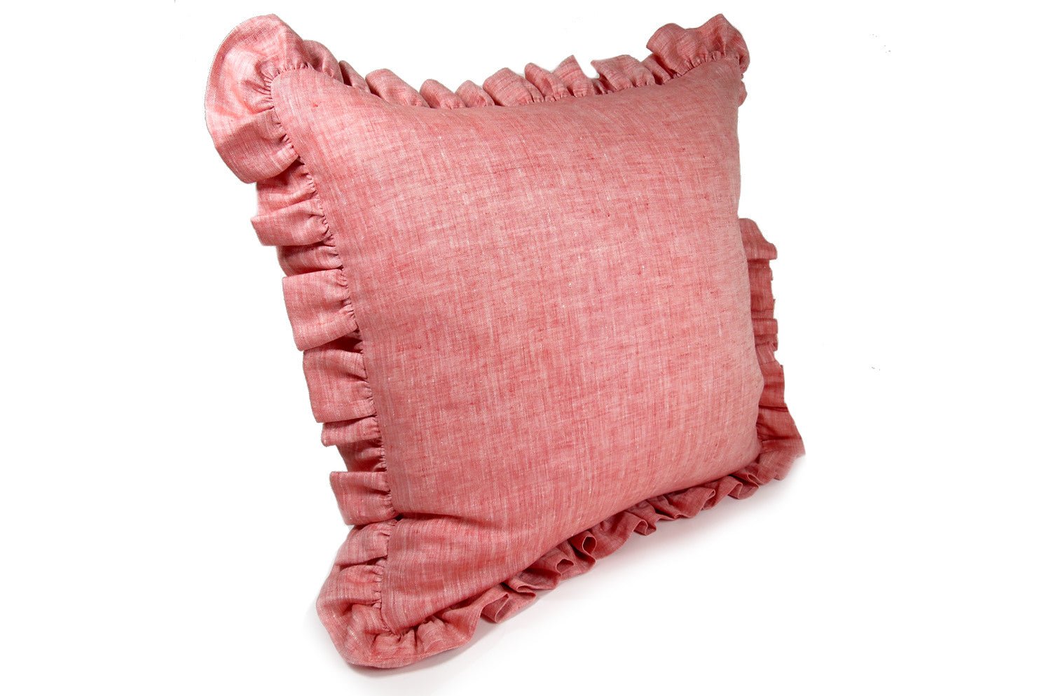 The Linen Frill リネンパフフリル クッションカバー レッド 45×45cm(54cm) - HOUSE OF JAPAN Shop