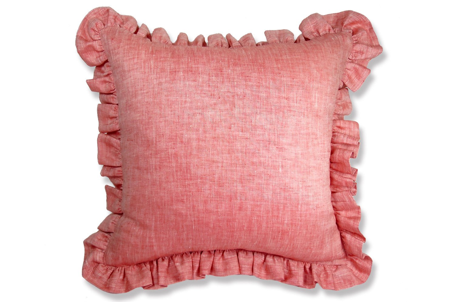 The Linen Frill リネンパフフリル クッションカバー レッド 45×45cm(54cm) - HOUSE OF JAPAN Shop