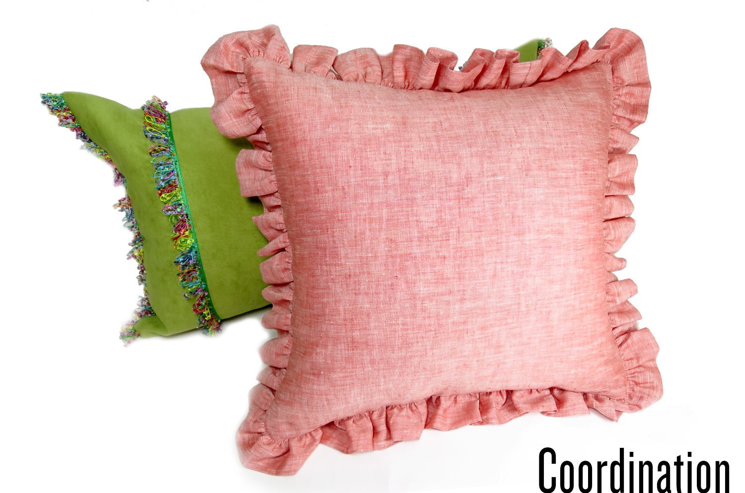 The Linen Frill リネンパフフリル クッションカバー レッド 45×45cm(54cm) - HOUSE OF JAPAN Shop