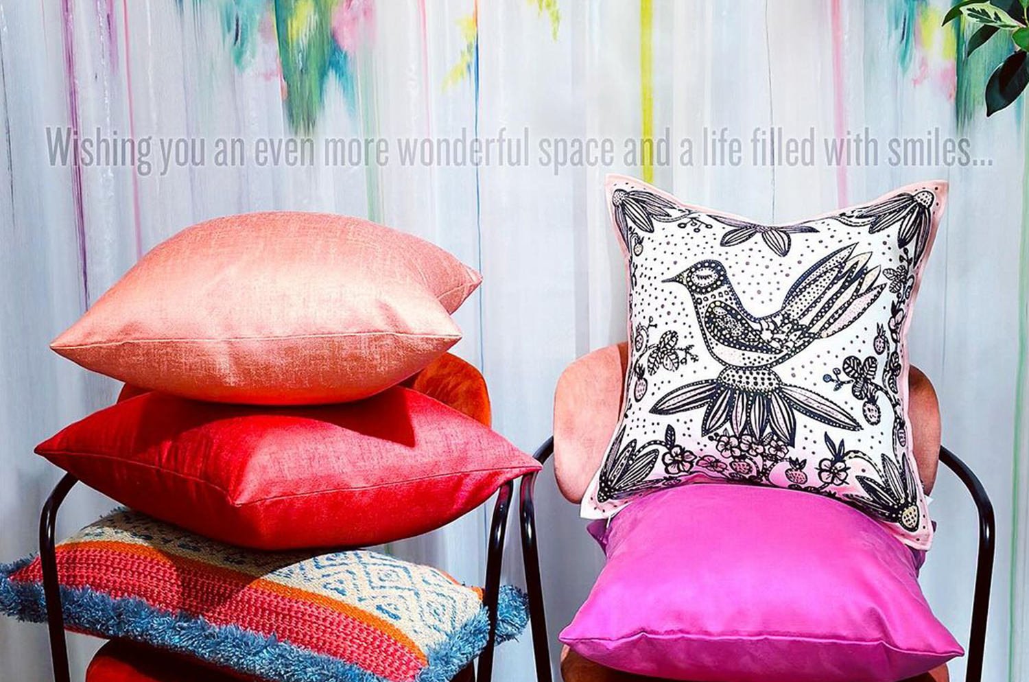 The Lintunen - リントゥネン ヘイニ・リータフフタデザイン リネンクッションカバー ピンク 45×45cm - HOUSE OF JAPAN Shop