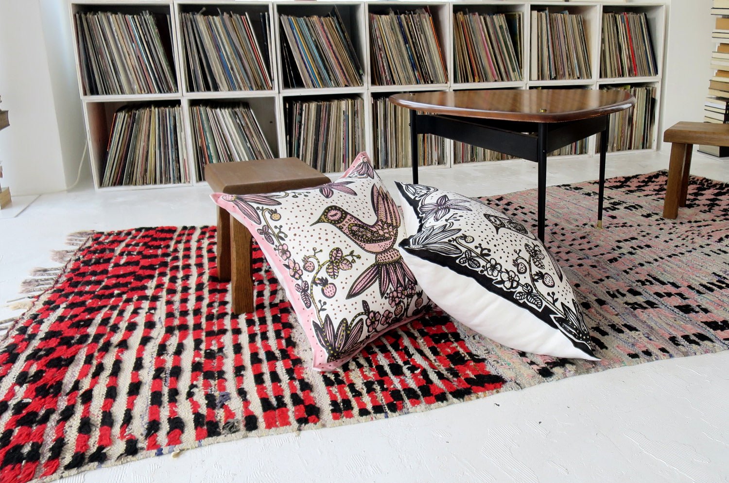 The Lintunen - リントゥネン ヘイニ・リータフフタデザイン リネンクッションカバー ピンク 45×45cm - HOUSE OF JAPAN Shop