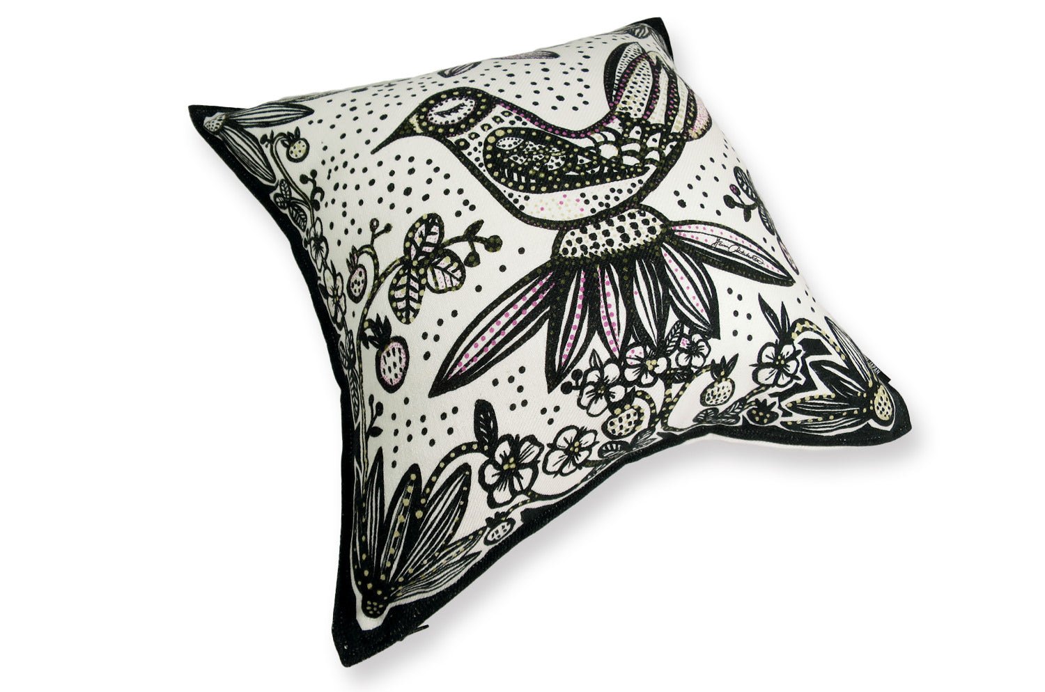 The Lintunen - リントゥネン ヘイニ・リータフフタデザイン リネンクッションカバー ホワイト 45×45cm - HOUSE OF JAPAN Shop