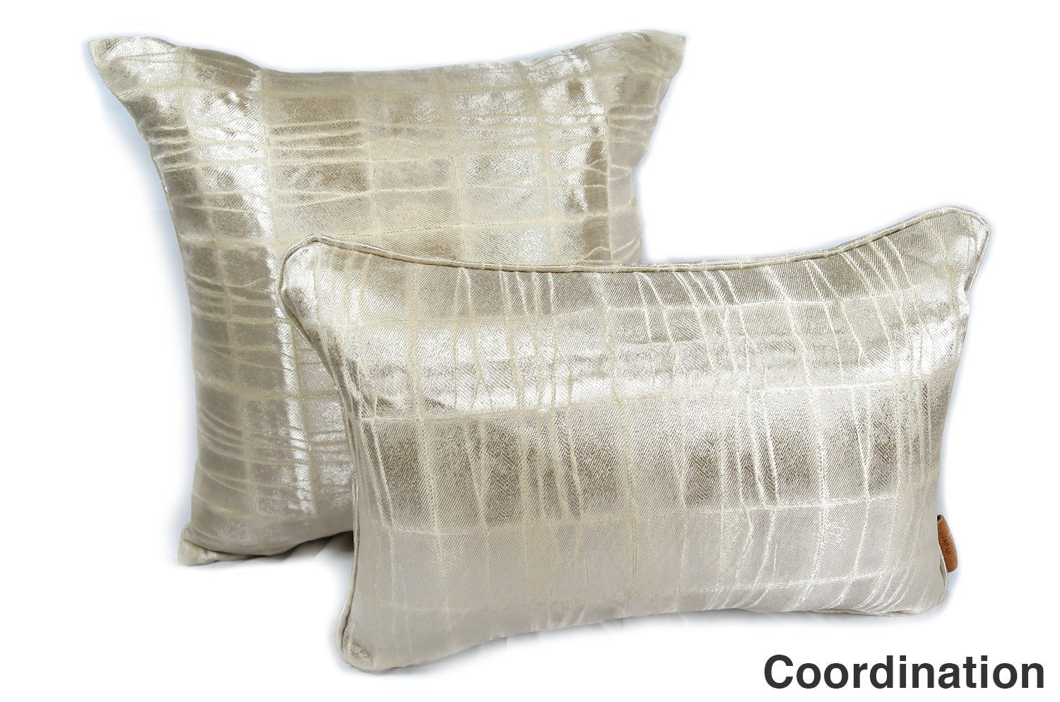 The LISBON AVORIO アルマーニカーザ リスボン パイピングクッション(シャンパーニュ) 45×30cm 中材付 - HOUSE OF JAPAN Shop