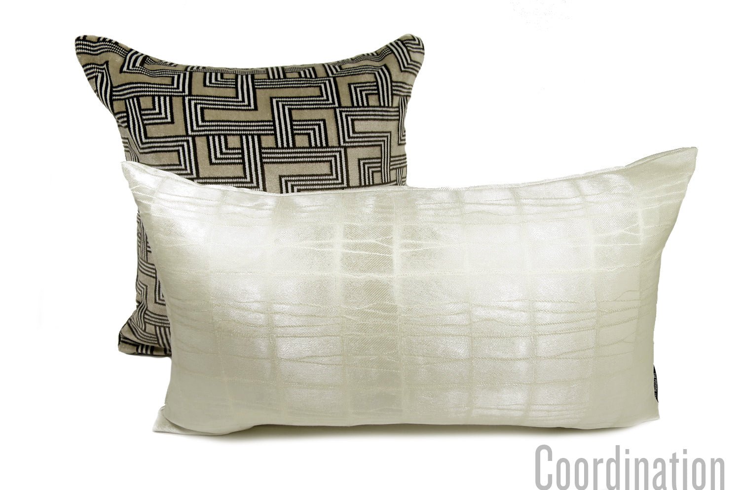 The LISBON AVORIO アルマーニカーザ リスボン 横長クッション(スノーホワイト) 60×35cm 中材付 - HOUSE OF JAPAN Shop