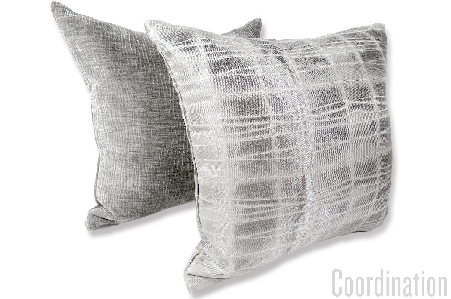 The LISBON BIANCO/ARGENTO アルマーニカーザ リスボン ジャカードクッションカバー(シルバー) 45×45cm - HOUSE OF JAPAN Shop