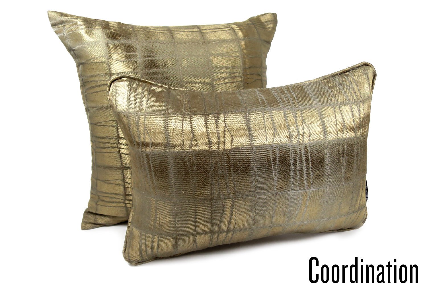 The LISBON ORO FUMÉ アルマーニカーザ リスボン ジャカードクッションカバー(スモークゴールド) 45×45cm - HOUSE OF JAPAN Shop